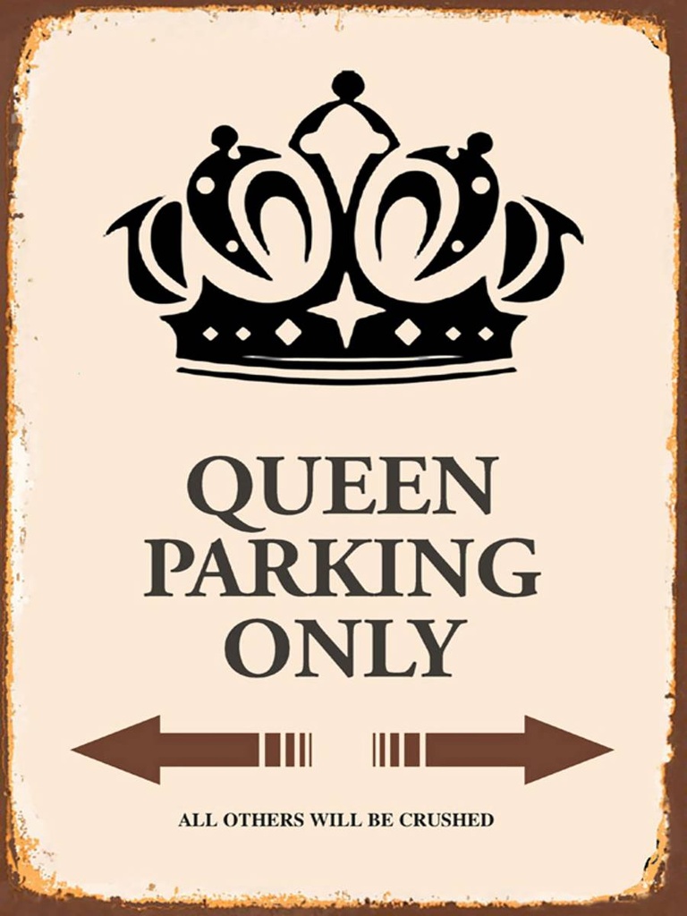 [LA-1791753-H] Holzschild 40x30 cm Queen parking only Korona