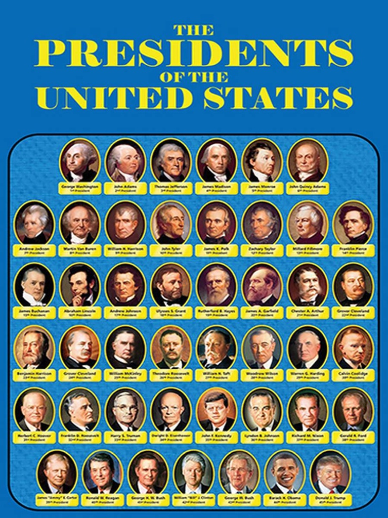 [LA-1791754-H] Holzschild 40x30 cm the presidents of United States