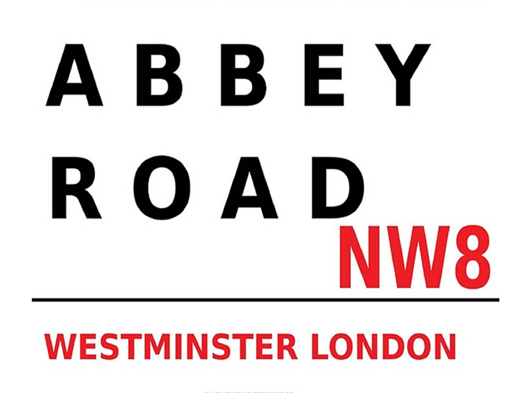 [LA-1791759-H] Holzschild 30x40 cm london Street Abbey Road NW8