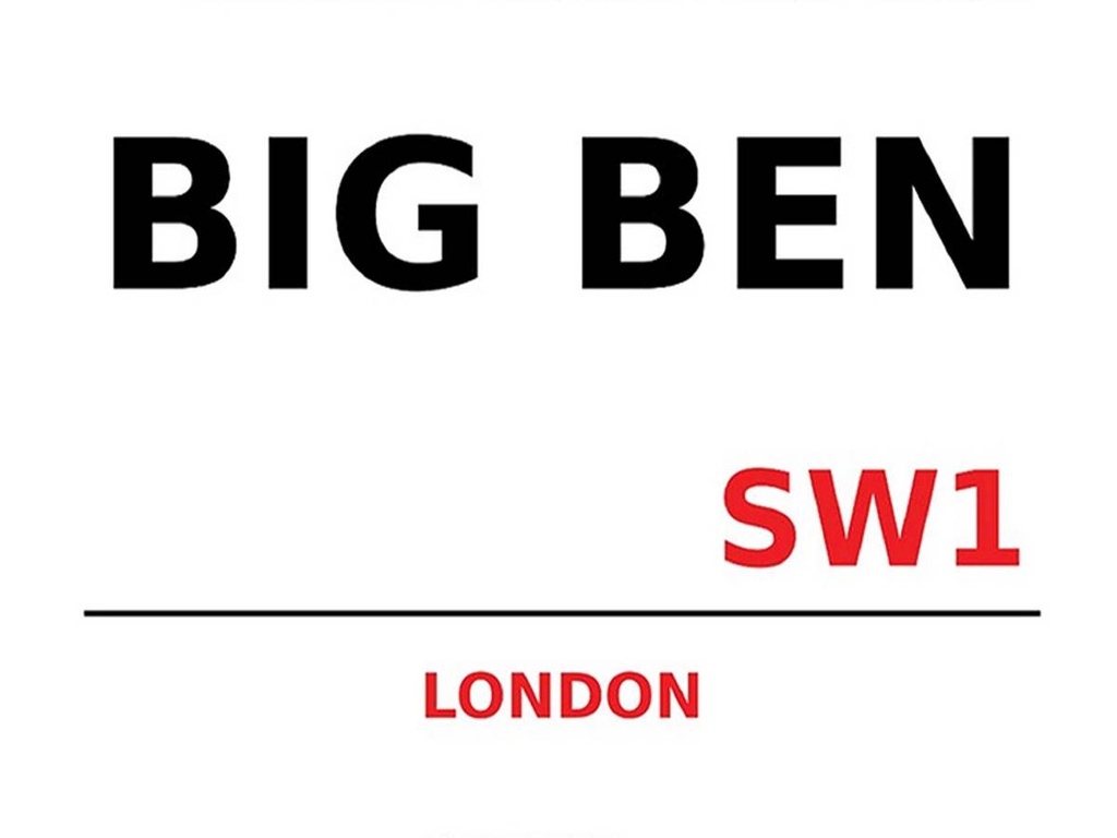 [LA-1791765-H] Holzschild 30x40 cm London Street Big Ben SW1
