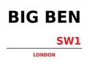 Holzschild 30x40 cm London Street Big Ben SW1