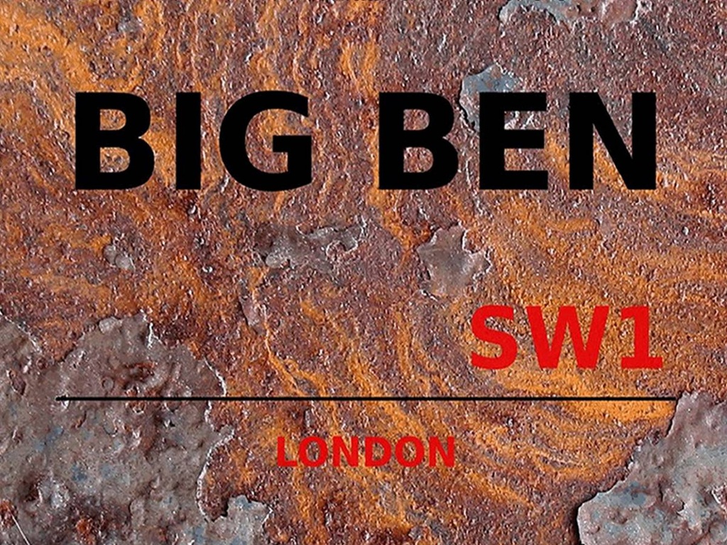 [LA-1791766-H] Holzschild 30x40 cm London Street Big Ben SW1