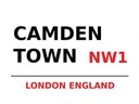 Holzschild 30x40 cm London England Camden Town NW1