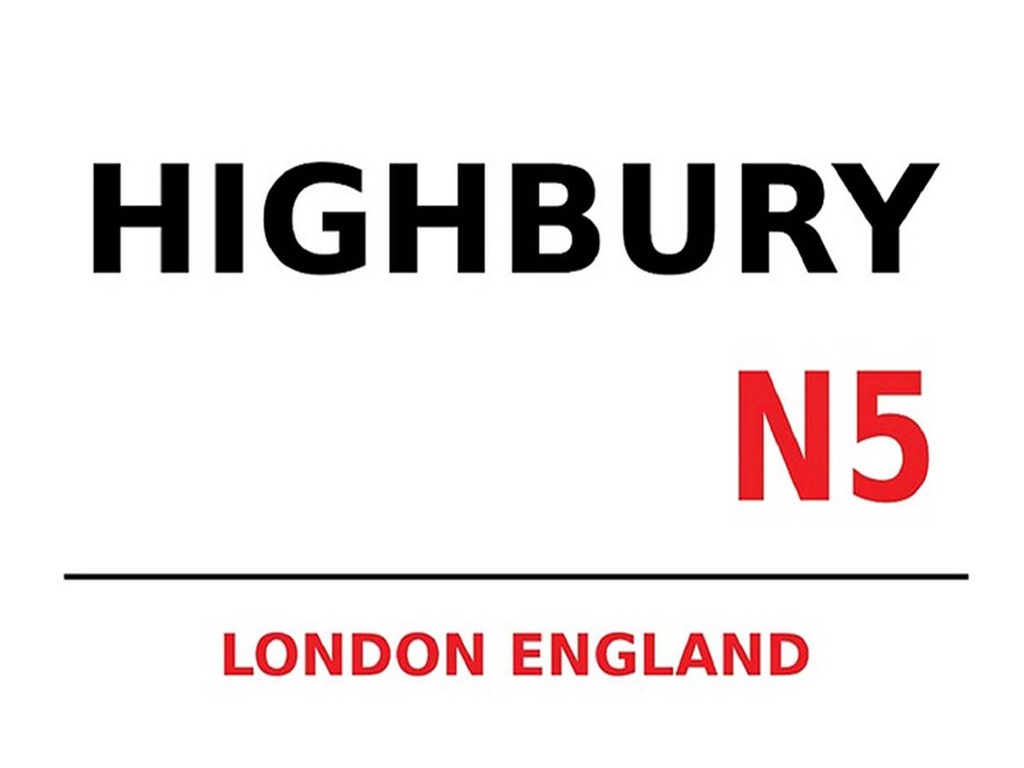[LA-1791787-H] Holzschild 30x40 cm London England Highbury N5