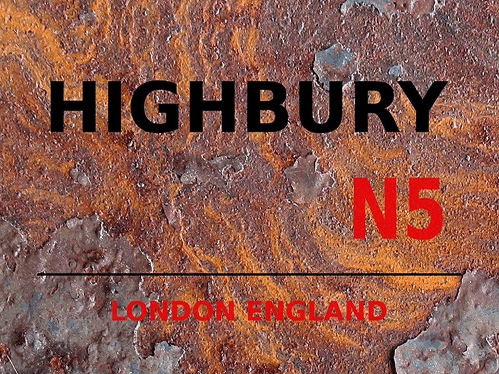 [LA-1791788-H] Holzschild 30x40 cm London England Highbury N5