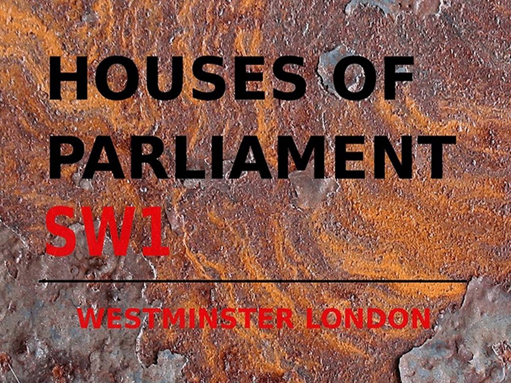 Holzschild 30x40 cm London Houses of Parliament SW1