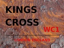 Holzschild 30x40 cm London England Kings Cross WC1