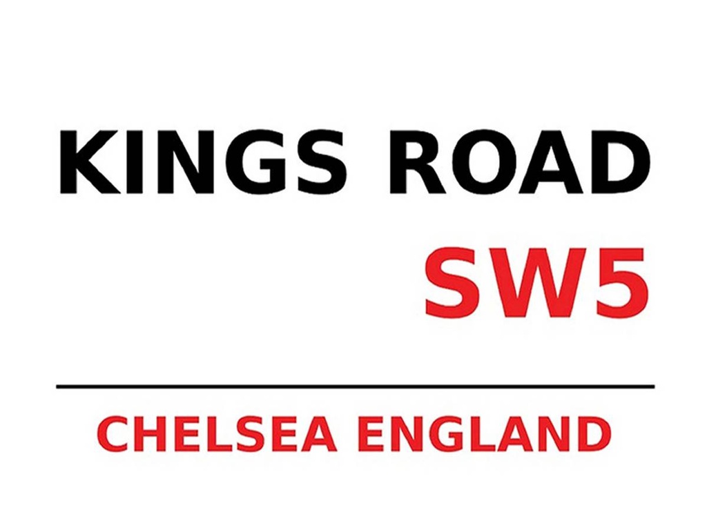 [LA-1791799-H] Holzschild 30x40 cm London England Chelsea Kings Road SW5