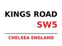 Holzschild 30x40 cm London England Chelsea Kings Road SW5
