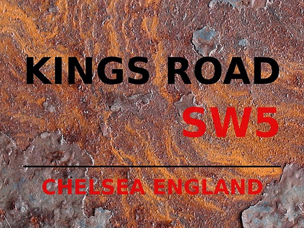 [LA-1791800-H] Holzschild 30x40 cm London England Chelsea Kings Road SW5