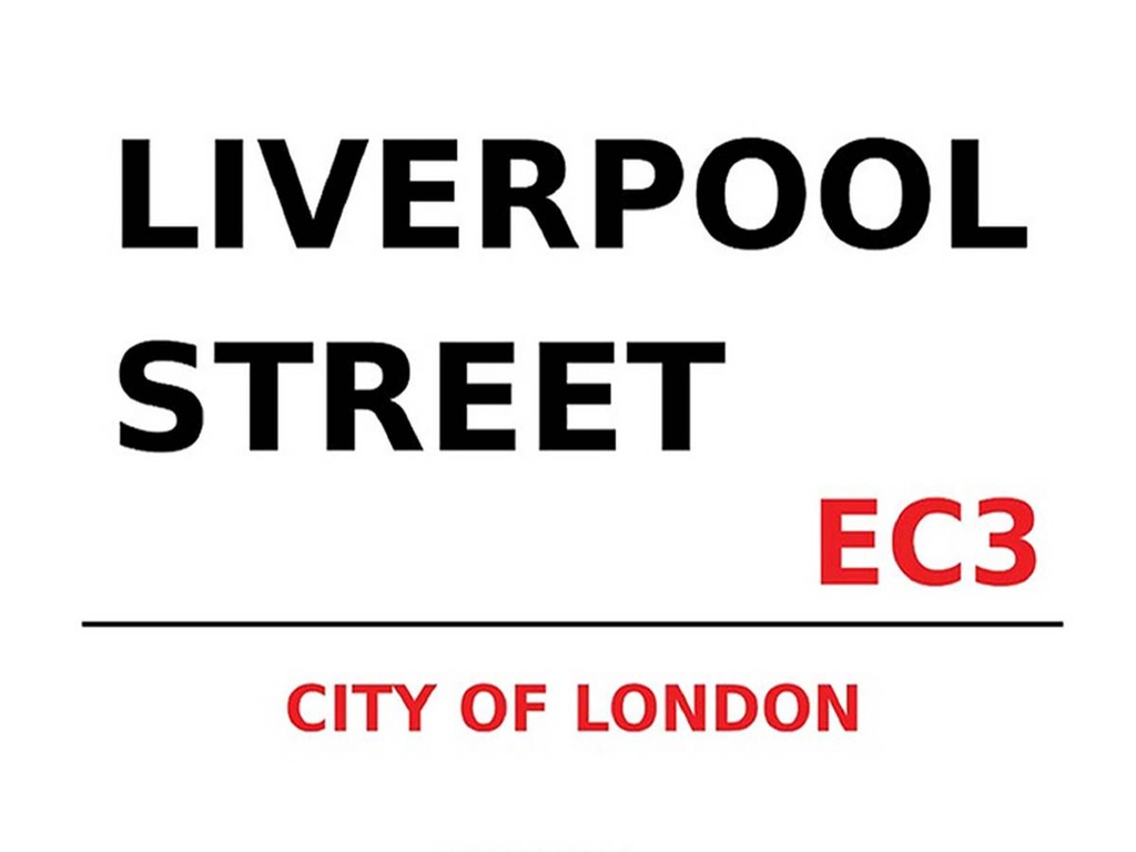 [LA-1791805-H] Holzschild 30x40 cm London City Liverpool Street EC3