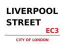 Holzschild 30x40 cm London City Liverpool Street EC3
