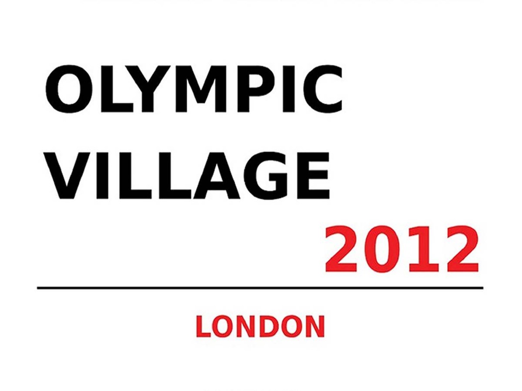 [LA-1791814-H] Holzschild 30x40 cm London Olympic Village 2012