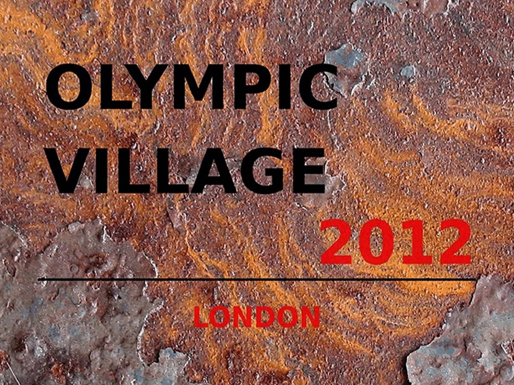 [LA-1791815-H] Holzschild 30x40 cm London Olympic Village 2012