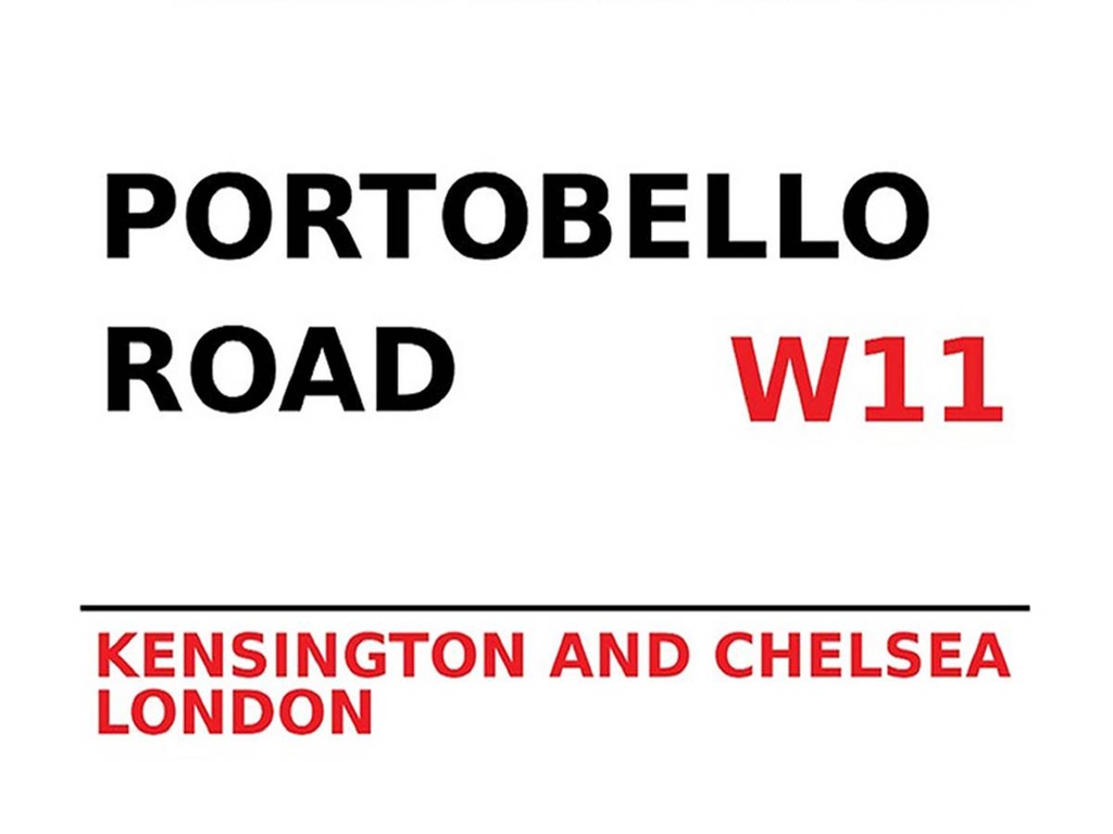 [LA-1791822-H] Holzschild 30x40 cm London Portobello Road W11 Kensington