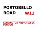 Holzschild 30x40 cm London Portobello Road W11 Kensington