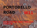 Holzschild 30x40 cm London Portobello Road W11 Kensington