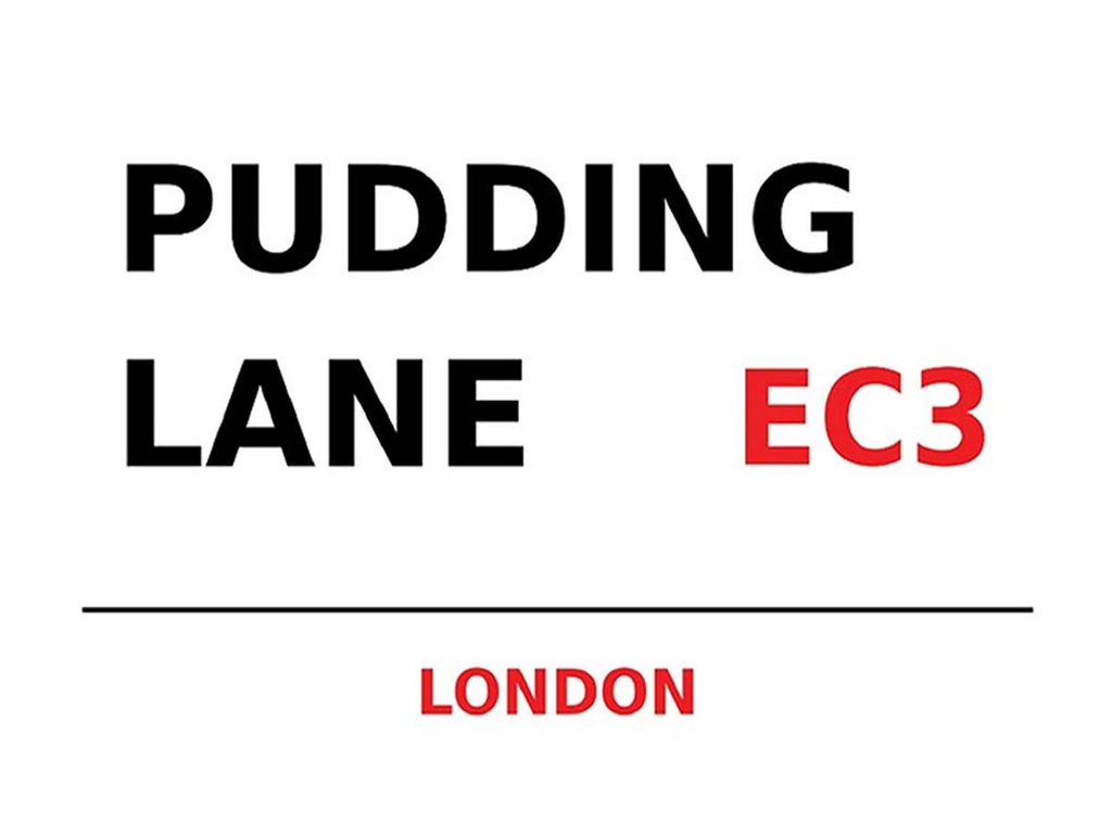 [LA-1791824-H] Holzschild 30x40 cm London Pudding Lane EC3