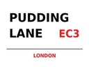 Holzschild 30x40 cm London Pudding Lane EC3