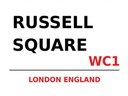 Holzschild 30x40 cm London England Russell Square WC1