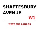 Holzschild 30x40 cm London West End Shaftesbury Avenue W1