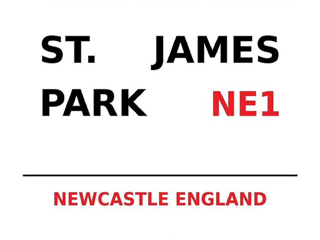 [LA-1791840-H] Holzschild 30x40 cm England Newcastle St. James Park NE1