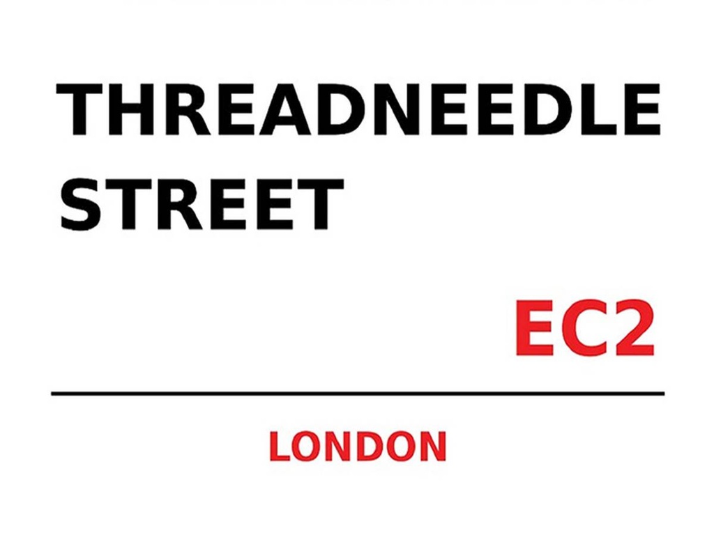 [LA-1791846-H] Holzschild 30x40 cm London Threadneedle Street EC2