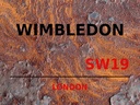 Holzschild 30x40 cm London Wimbledon SW19 rust