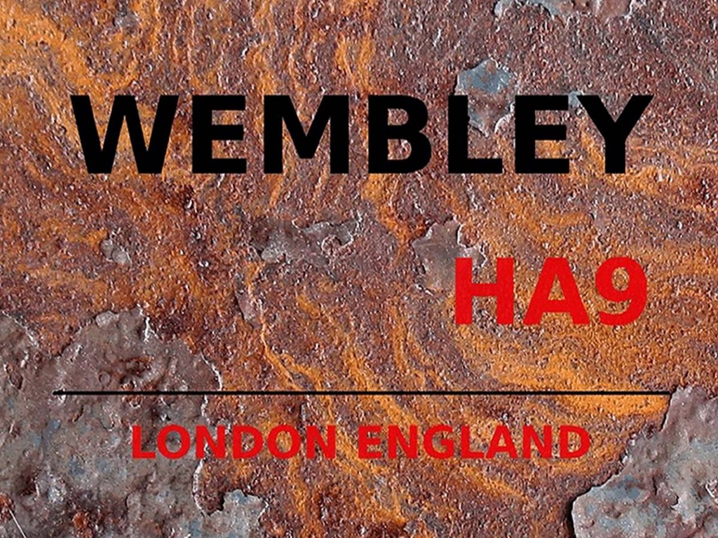 [LA-1791868-H] Holzschild 30x40 cm London England Wembley HA9 rust