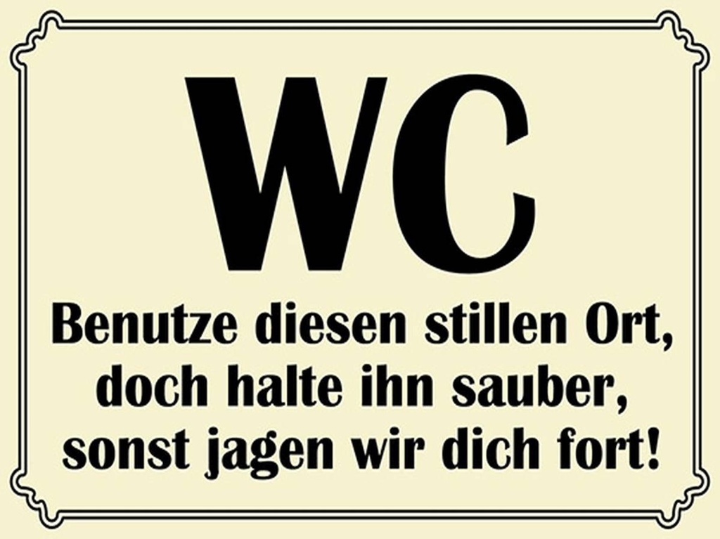 Holzschild 30x40 cm WC benutze diesen stillen Ort