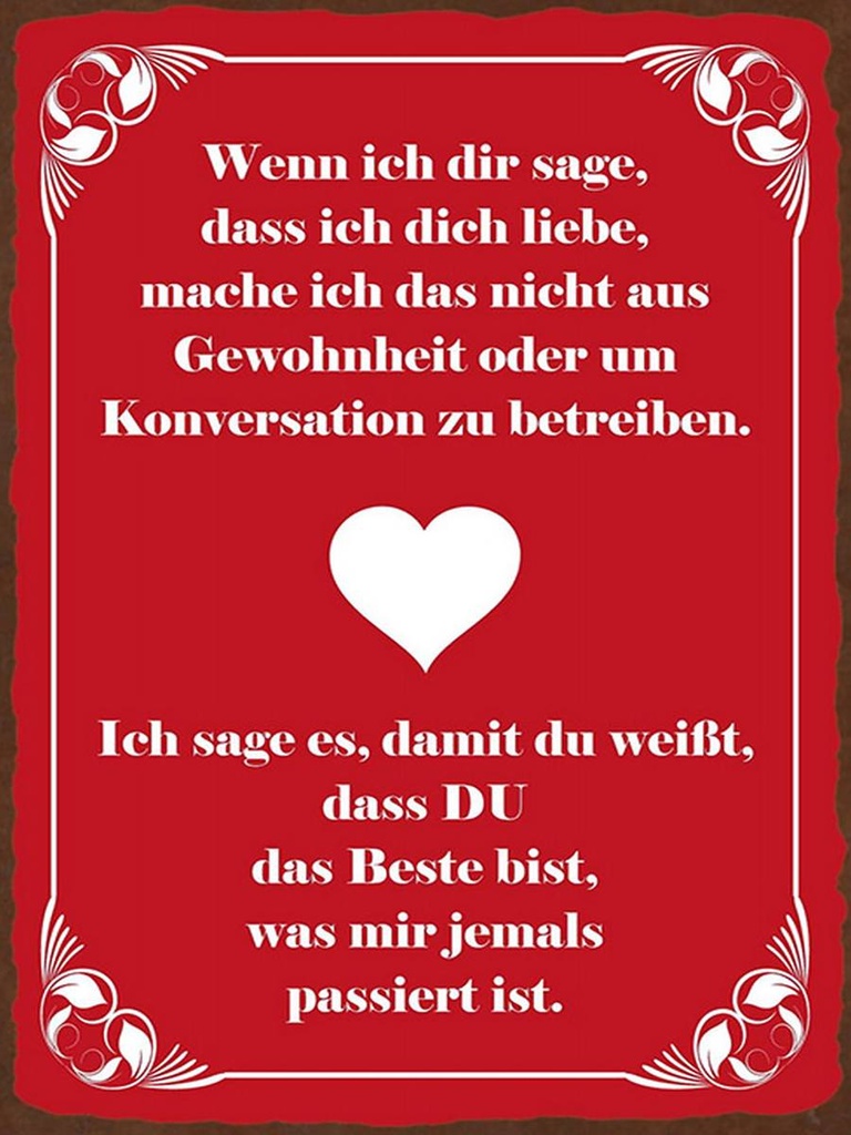 Holzschild 40x30 cm wenn ich dir sage ich dich liebe