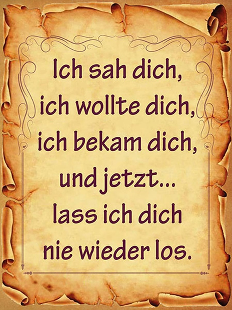 Holzschild 40x30 cm ich sah dich ich bekam dich und