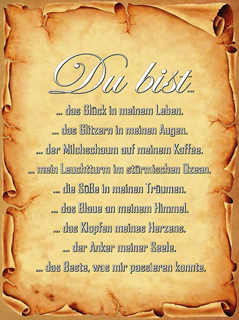 Holzschild 40x30 cm Du bist Glück in meinem Leben