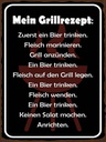 Holzschild 40x30 cm mein Grillrezept zuerst ein Bier