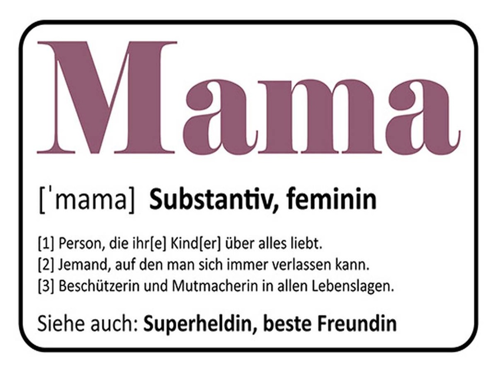 Holzschild 30x40 cm Mama Superheldin beste Freundin