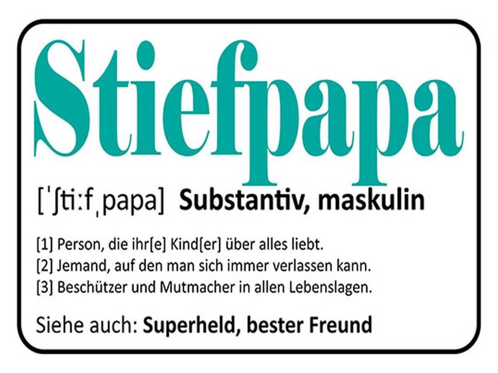 Holzschild 30x40 cm Stiefpapa Superheld Freund
