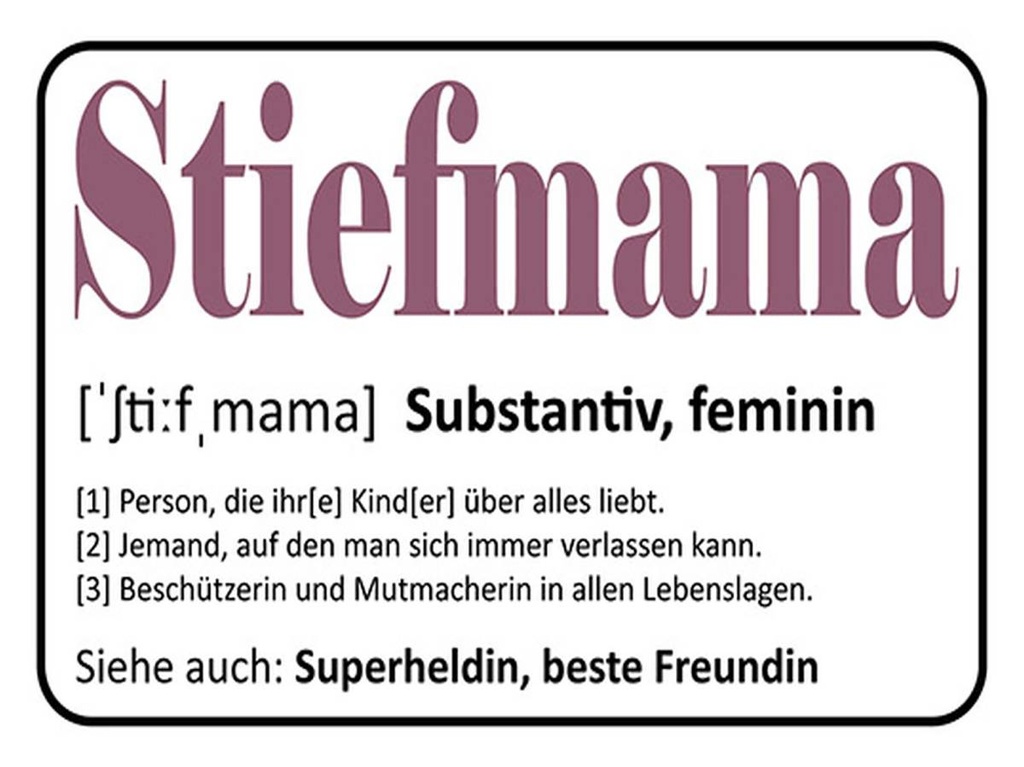 Holzschild 30x40 cm Stiefmama Superheldin Freundin