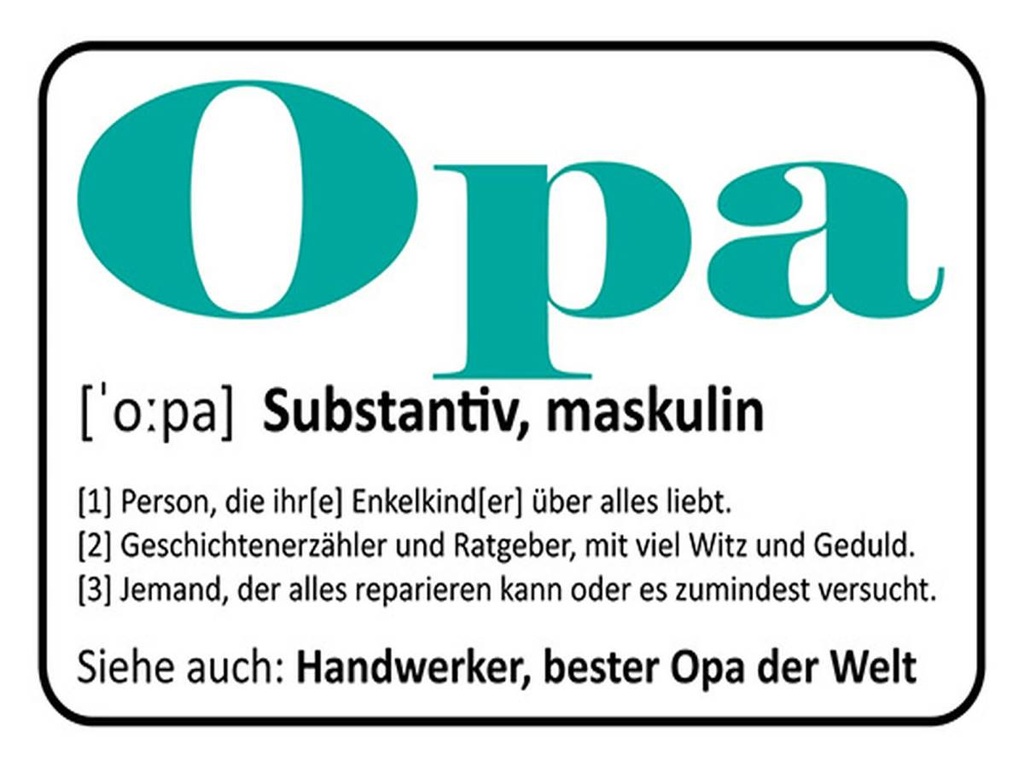 Holzschild 30x40 cm Opa Handwerker bester Opa Welt