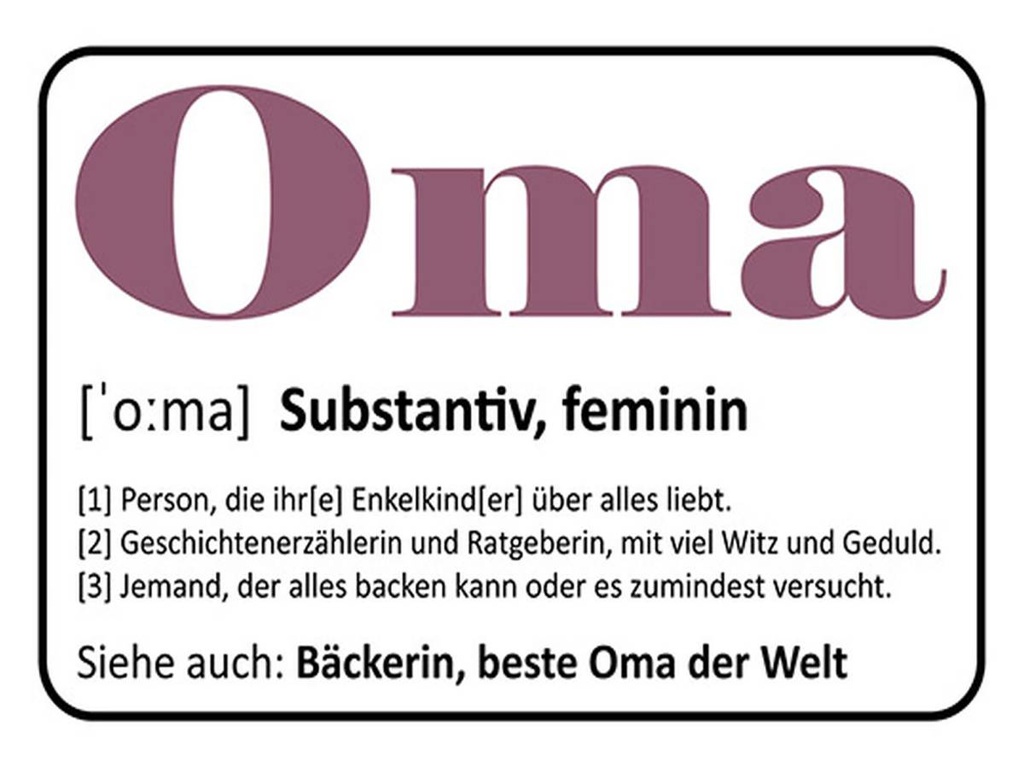 Holzschild 30x40 cm Oma Bäckerin beste Oma Welt