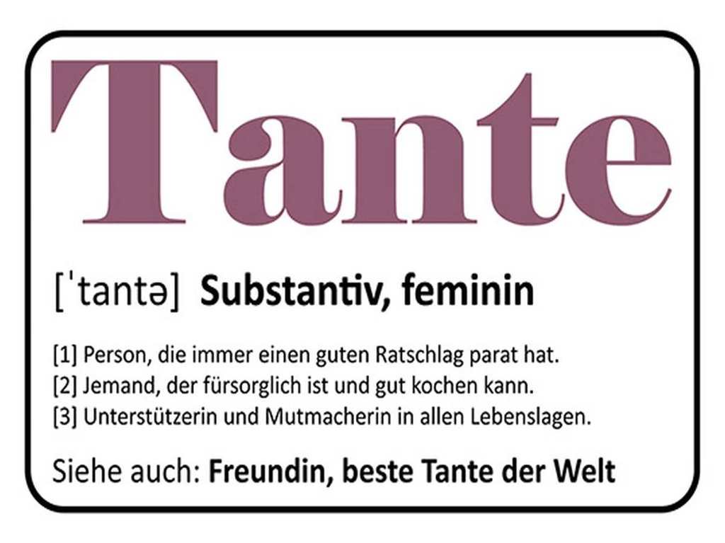 Holzschild 30x40 cm Tante Freundin beste Tante Welt
