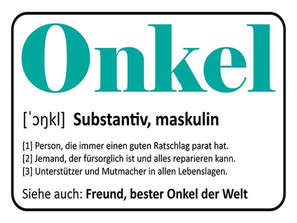 Holzschild 30x40 cm Onkel Freund bester Onkel Welt