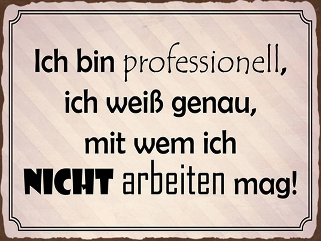 Holzschild 30x40 cm ich bin professionell ich weiß