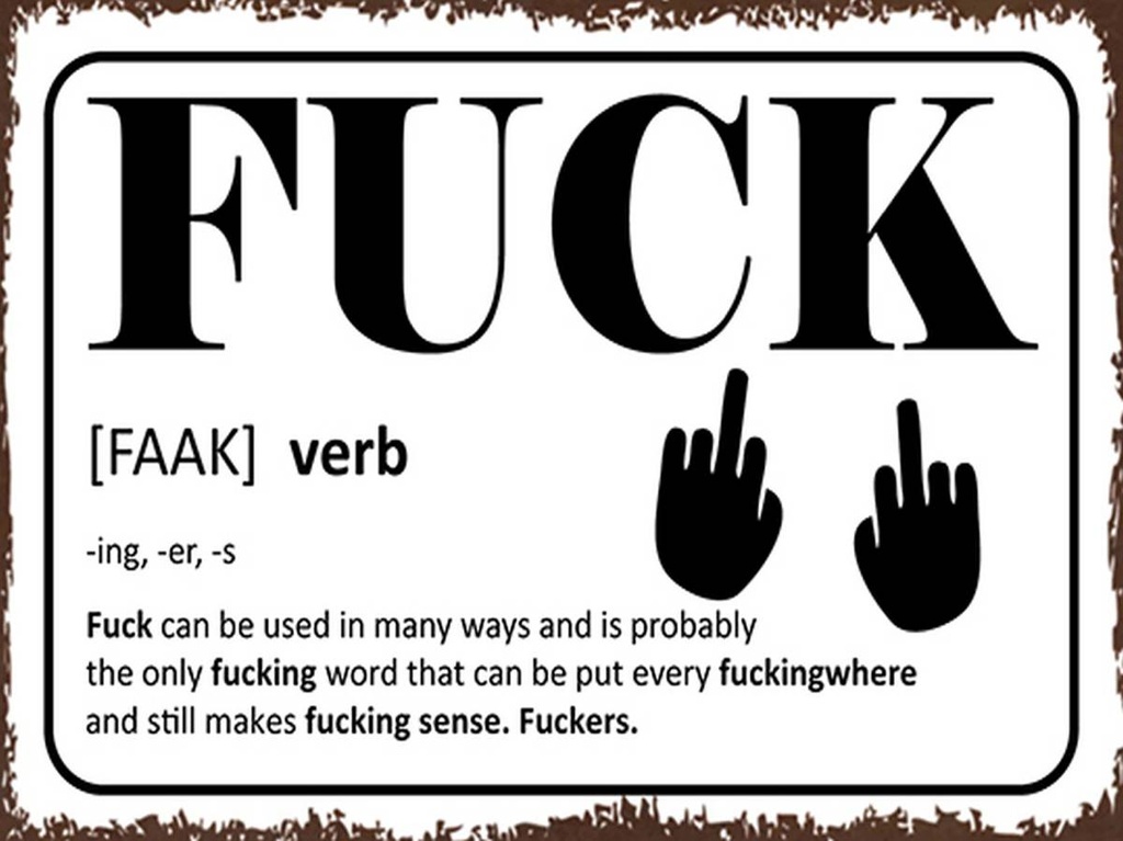 [LA-1791911-H] Holzschild 30x40 cm FUCK Verb can be used in many