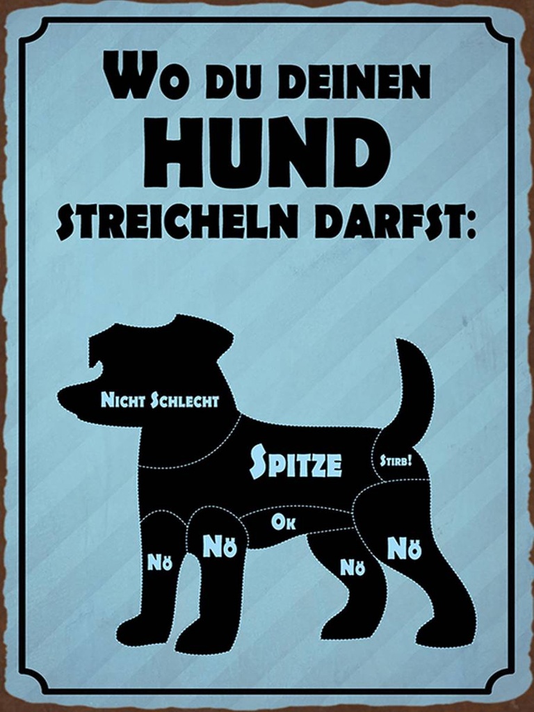 Holzschild 40x30 cm wo du deinen Hund streicheln