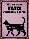 Holzschild 40x30 cm wo du deine Katze streicheln