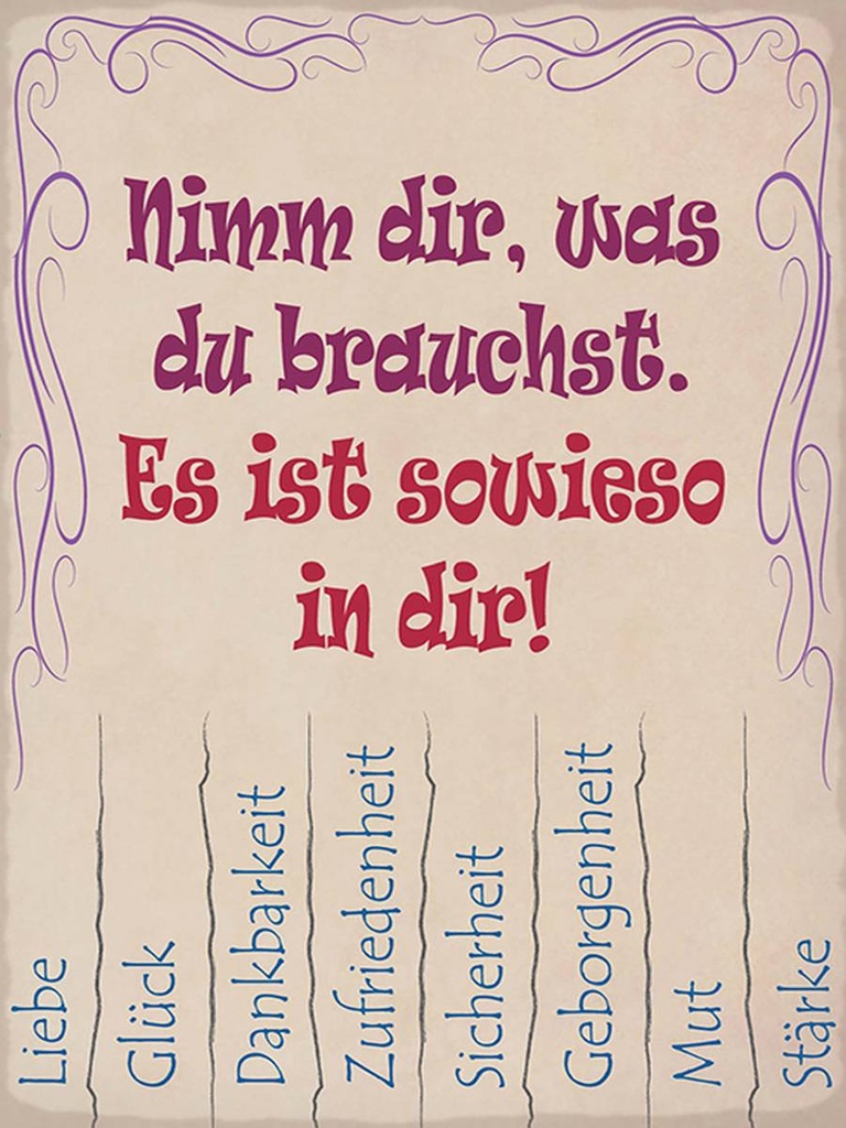 Holzschild 40x30 cm Nimm dir was du brauchst Liebe