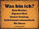 Holzschild 30x40 cm was bin ich kein Wecker