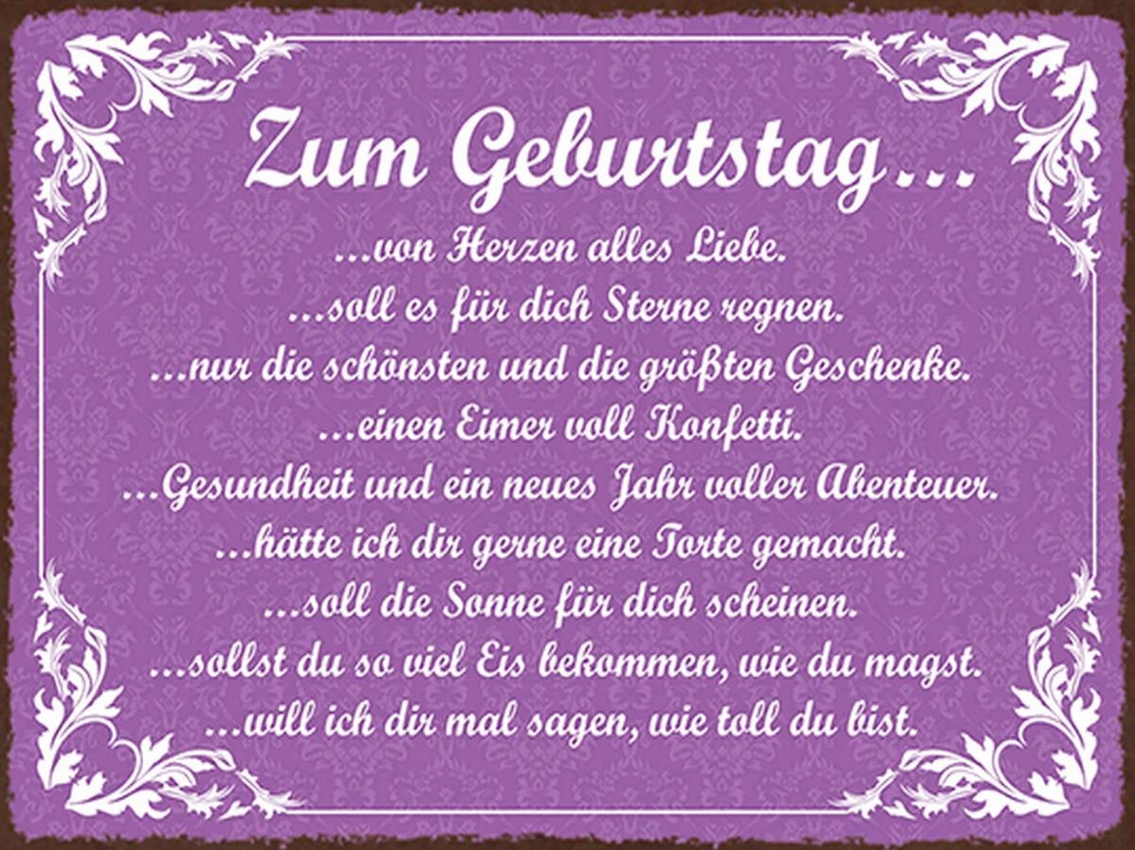 [LA-1791924-H] Holzschild 30x40 cm zum Geburtstag alles Liebe