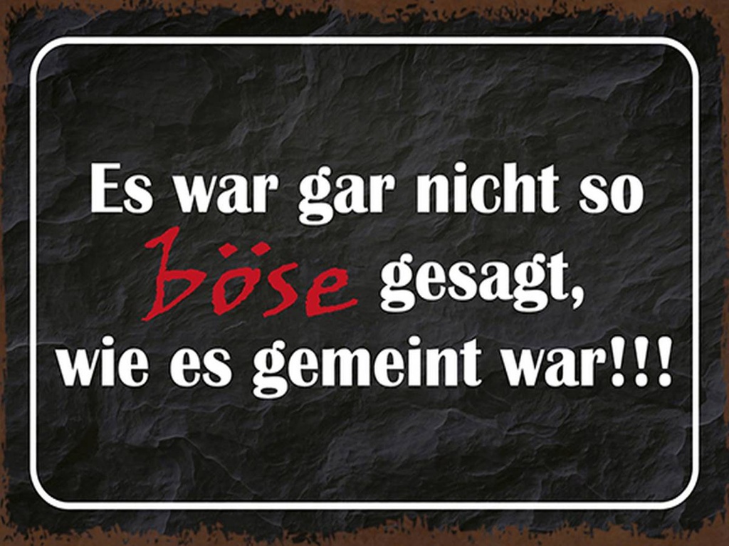 Holzschild 30x40 cm es war gar nicht so böse gesagt