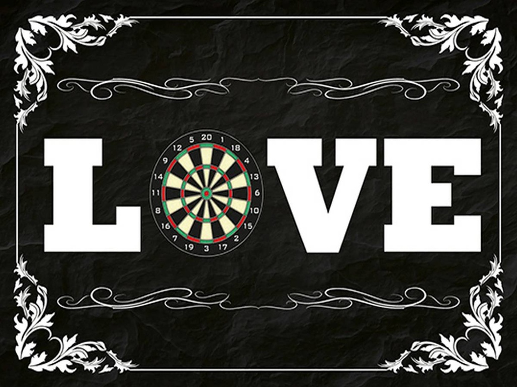 [LA-1791930-H] Holzschild 30x40 cm Love Darts